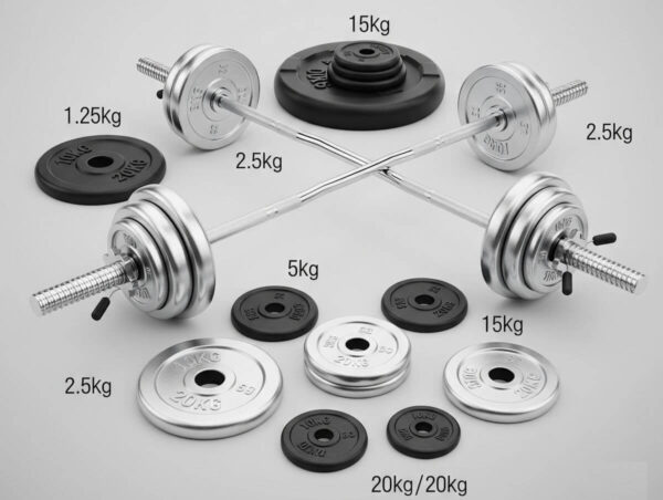 Vektstang med vektskiver – 100 kg pakke